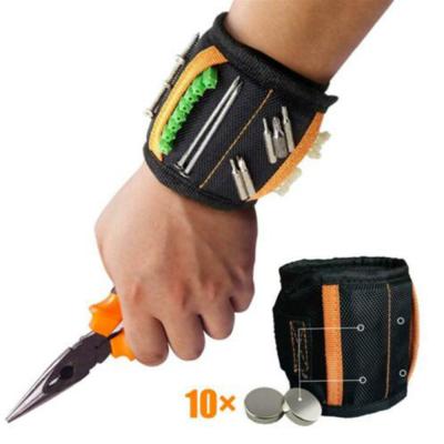 China Portable Electrician Tool Bag Magnetic Wristband Strong Magnets Bag Screws Drill Holder Repair Tool Belt for sale