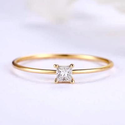 China Tasty Tasty Lady Wedding Natural Round Diamond Real Classic Fine Custom Engagement Ring Popular 18k Solid Gold TRENDY for sale