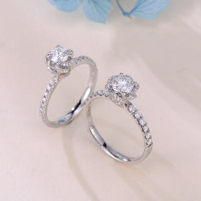 China Wholesale Price Real Diamond D VVS Moissanite Engagement Ring18K Gold White Yellow Gold Wedding Ring for sale