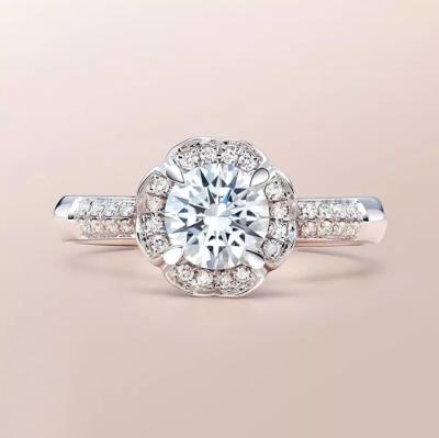 China GIA Natural Diamond Rings Romantic H VS 0.65CT Wedding Engagement Ring Luxury 14K Real Gold For Couples Women Men for sale