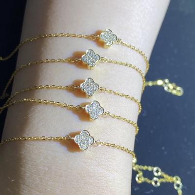 China Wholesale Sale 18k Real Gold Diamond Eternity Chain Designer Dainty High Quality HOT Natural Fine Classic Jewelry FASHIONABLE For Women for sale