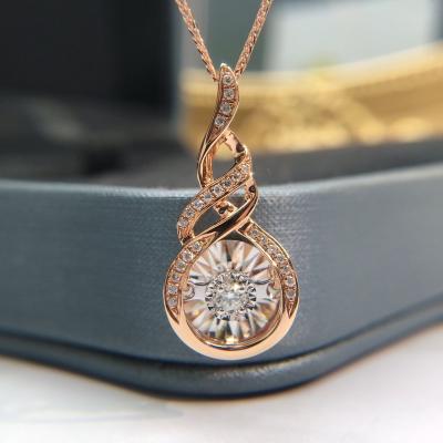 China 18k Pure Gold Wholesale TRENDY Real CZ Diamond Big Dainty Tennis Wedding Figaro Personalized Necklace Chain Pendant Set for sale