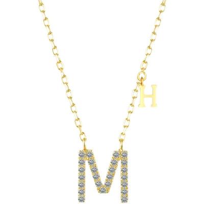 China Hot Selling Dubai Pure 18k Gold Moissanite Letter Whistle Name Necklace Pendant Jewelry For Women High Quality a to z for sale