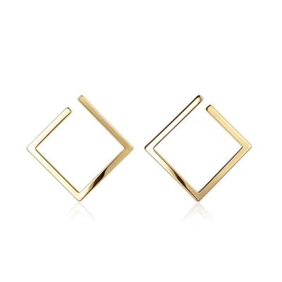 China FASHIONABLE 18k 14k Real Gold Italian Bold Custom Earrings Geometric Chunky Material Designs Fine Jewelry For Women for sale