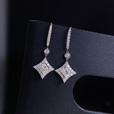 China Fine Jewelry Star Diamond Stud Earrings Eardrop Geometric 18K 14K Real Gold Custom FASHIONABLE 100% Natural Tasty Piercing Earrings for sale