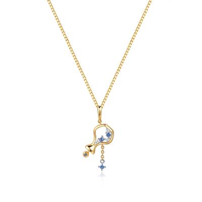 China Real Natural Diamond Constellation Custom Charms TRENDY 18k Gold CVD Diamond Customized Chains Fine Pendant Light For Necklace for sale