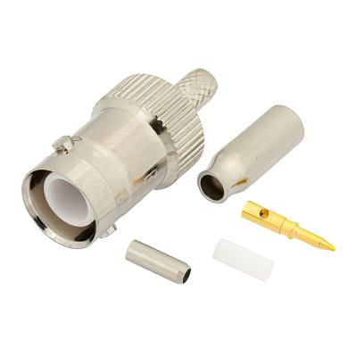 China Reverse Polarity BNC Female Connector Crimpl Solder Attachment For RG188 RG316 XT-BNC N187 for sale