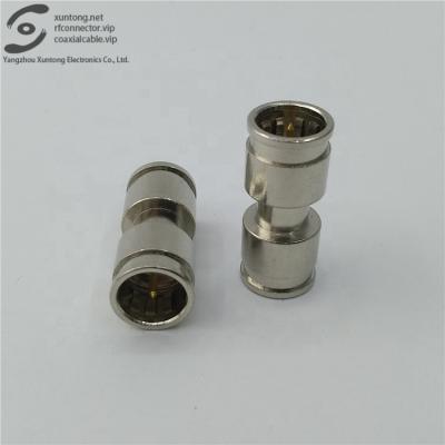 China Nickel Plated RF Maleto F Male Quick Plug Connector RF Coaxial Adapter for sale