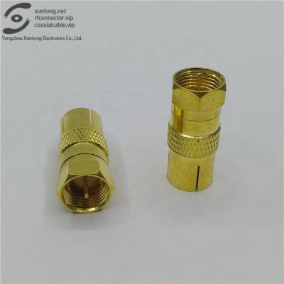 China RF F Male To PAL TV Female Gold Plated RF Coaxial Connector for sale