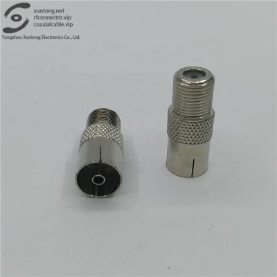 China RF F Female To PAL TV Female Connector Straight Type for sale