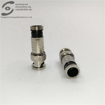 China RF Compression Type RF RG59 RG6 F To BNC Male CCTV Security Camera Coaxial Cable Connector for sale