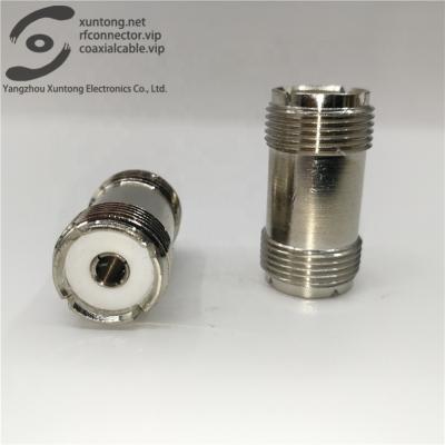 China UHF RF Connector UHF Female To Female N Connector Adapter Straight Nickel Plating for sale