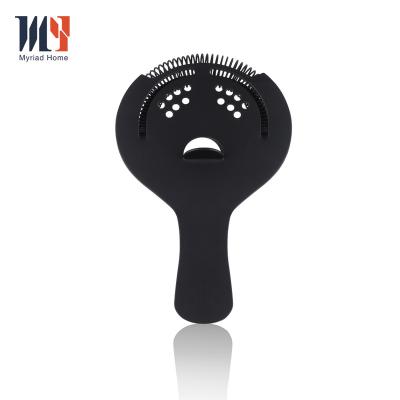 China Sustainable Professional Bartenders Matte Black Stainless Steel Bar Tools Customized Cocktail Strainer for sale