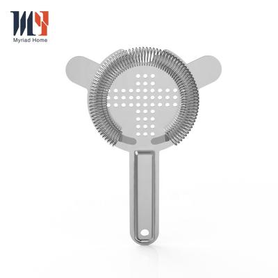 China Viable Classic Bartender Tool Drink Filter 18/8 Stainless Steel Cocktail Strainer with 100 Coil Springs Heavy Duty Filters for sale