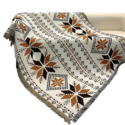 China PORTABLE Woven Blankets Throws Picnic Blanket Woven Tapestry Cotton Throw Blanket for sale