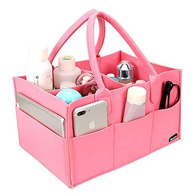 China Single Package Baby Diaper Cart Nursery Storage Bin and Car Organizer Felt Diaper Cart Messenger Bags 38x23x18cm for sale