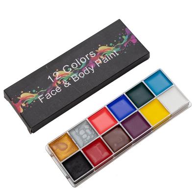 China Face Body 12 Colors Waterproof Multicolor Safe Artistic Halloween Face Paint Body Paint Cosmetic UV Neon Kit for sale