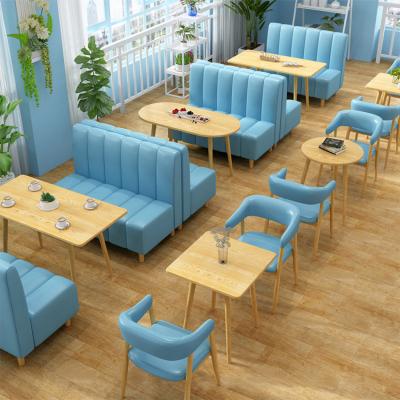 China Comfortable Cafe Tables And Chairs Set Wooden Furniture Dining Table Restaurant Booth Seats for sale