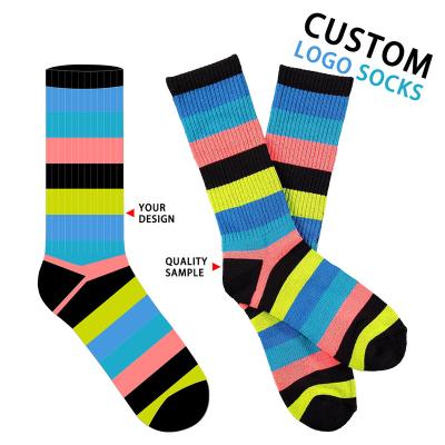 China Fashion Cotton Breathable Custom Crew Socks Custom Socks Fashion Unisex Custom Socks for sale