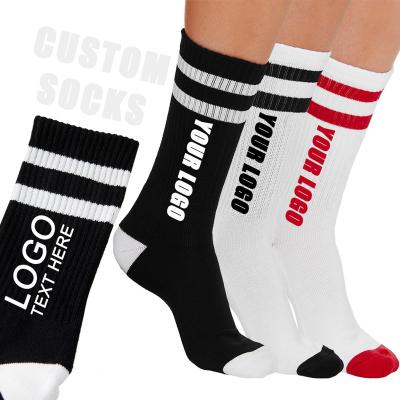 China OEM Fashion Men Breathable Cotton Socks Cushion Athletic Crew Socks For Sports Socks for sale