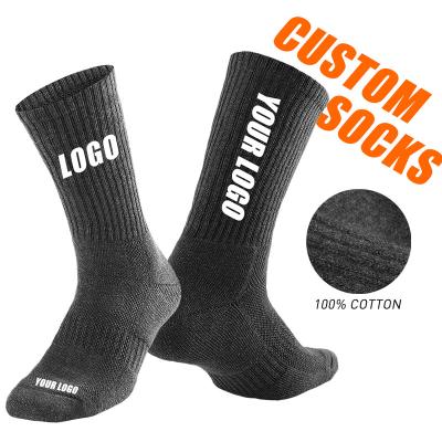 China QUICK DRY Custom Mens Sports Crew Socks 100% Cotton Fashionable Sports Crew Socks Fashion Crew Sports Socks for sale