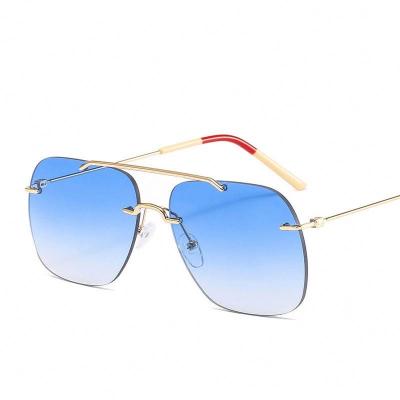 China Fashion Sunglasses Vintage Sunglasses Women Adjust Eyewear Frameless Steampunk UV400 Gradient Sunglasses Men Rimless Sunglasses Retro for sale