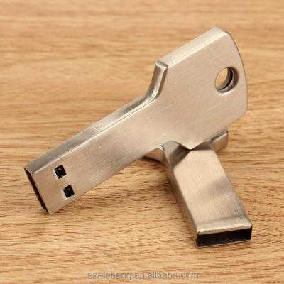 China Good Quality Mini Stick USB Flash Drive With Metal Wire Drawing Key Shape And Keyring for sale