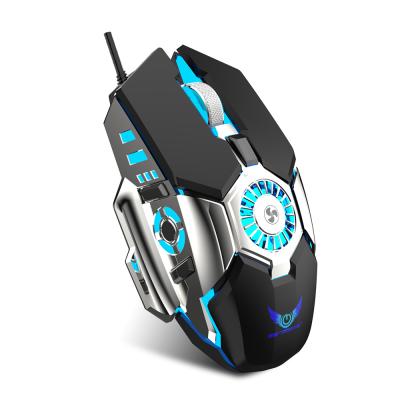 China High Quality 6400DPI Non-slip 3D Metal Roller 3D Fan Cooling RGB Gaming Mouse for sale