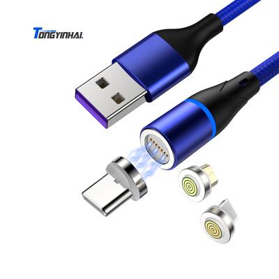 China MP3/MP4 Original Factory Supply 5A Phone Player TYH Magnetic Round Head 360degree Blind Data Fast Charging USB Cable for sale