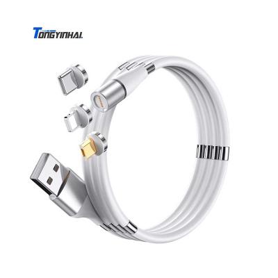 China MP3/MP4 player Tongyinhai factory new design self-winding charging cable 3 in 1 original magnetic charging cable charging cable for sale