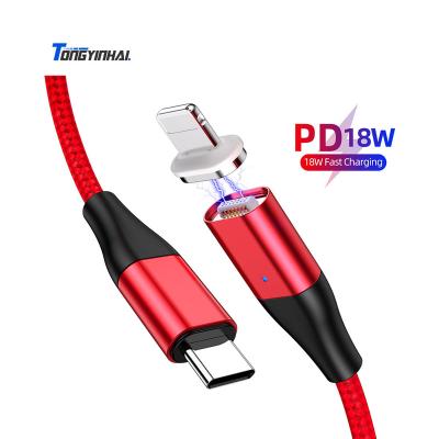 China Charging + New Fashionable Convenient Fast Charging Mobile Phone Accessories 18W Magnetic Type C Data Transfer To USB Lightning PD Cable for sale