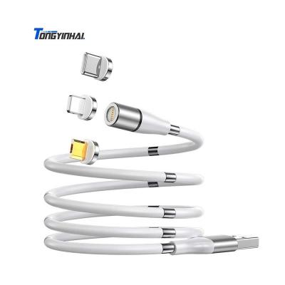 China 5A Super Fast Charging& High Quality Data Transfer Universal Led Magnetic Fast Glow Mobile Phone Charging Cable for sale