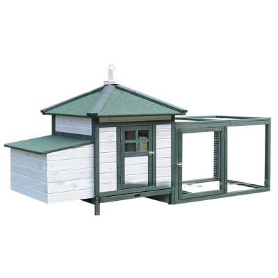 China Outdoor chicken villa chicken villa cage breathable gree design chicken house wooden house cage and stable rabbit cages pet product for sale