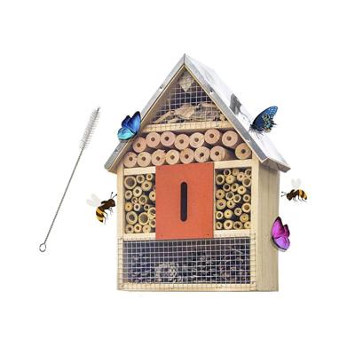 China Hot Selling Factory Lowest Price Breathable Insect House Outdoor Garden Decoration Solid Wood Insect House for sale