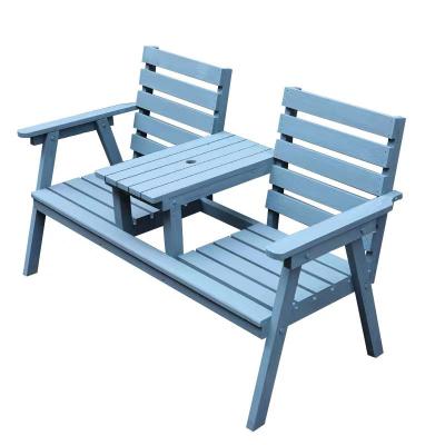 China Durable outdoor park leisure combination solid wood tables and deck chairs for sale