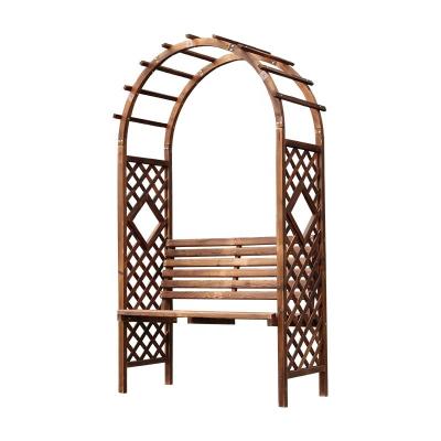 China Durable Manufacturers Wholesale Custom Garden Grape Grid Pergola Gazebo Outdoor Solid Wood Leisure Chair for sale