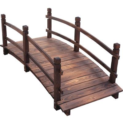 China Easily Assembled Outdoor Decorative Landscape Patio Backyard Walkway Garden Wooden Bridge Pond Ornamental Bridge for sale