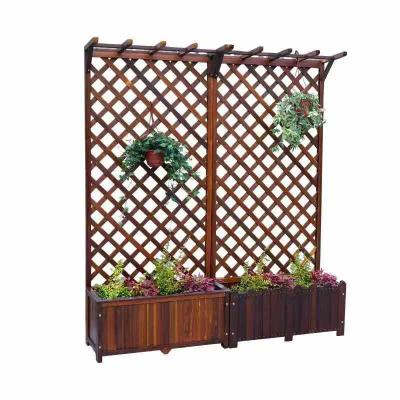 China Eco-Friendly Raised Solid Plant Wooden Flower Fence Shelf Flower Pot Planter Wooden Pot Used With Modern Caton Flower/Green Plant Support for sale