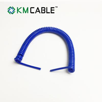 China 0.5 Sq Mm Spiral Spiral Flexible Cable 2 Core PU Jacket Tight Layer Stranding for sale