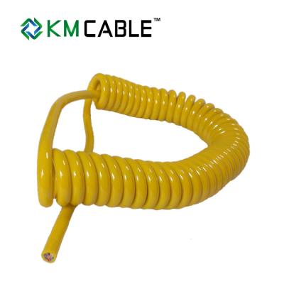 China Spring Coiled Electrical Cable , Retractable Coiled Electrical Cable for sale