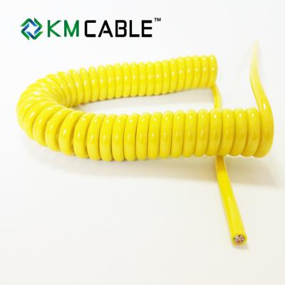 China Multicore Coiled Electrical Cable Thin Wall 4 Amp With 0.5mm Wire Thickness for sale