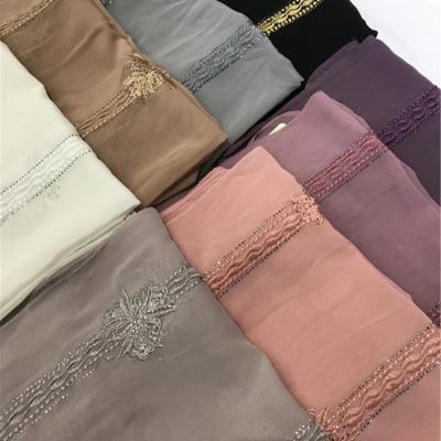 China New Roman Flowers Ladies Muslim Head Scarf Chiffon Women Shawl And Wrap Stoles Female Winter Hijab Multi Colors for sale