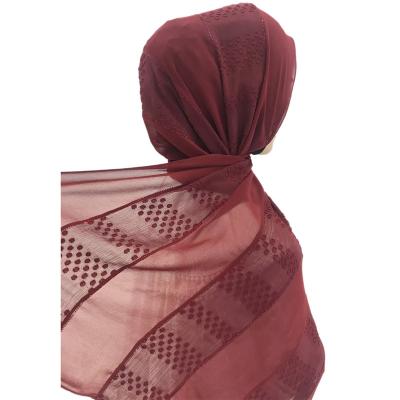 China High Quality Women Chiffon Splicing Scarf Two Layer Muslim Hijab Scarf Shawls Net Chiffon Materials Long for sale