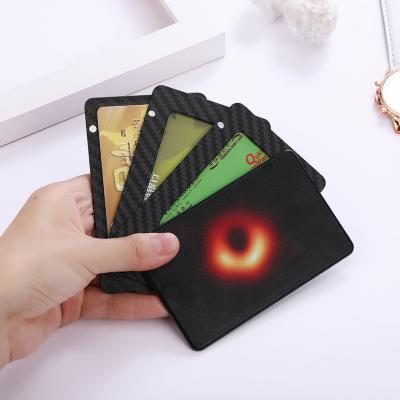 China High quality hot products men cool style unisex card case small fiber style carbon fiber magnet card package bag credit card holder for sale