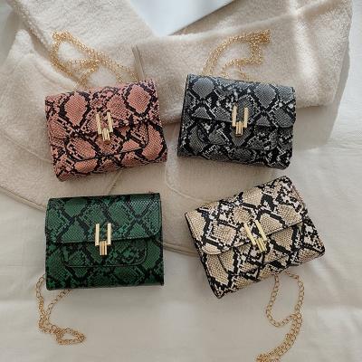 China New Style Fashion Snakeskin Chain Single Shoulder Bag for sale