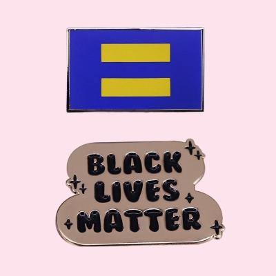 China Europe Human Rights Equal Pin Black Lives Metal Enamel Pin Hat Decoration Brooches For Friend Wholesale for sale