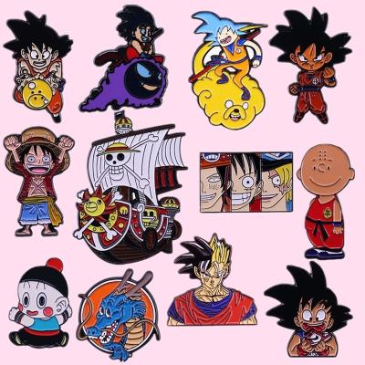 China Funny Japanese Europe Cartoon Anime Ship Badge Enamel Pin Clothing Lapel Pin Brooch Lovers Dragonball Pin Cartoon: Evolution One Piece for sale