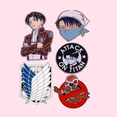 China Hot Captain Brooch Pin Badge Pin Attack Enamel Metal Lapel Pin Cool Survey Corps Boy Europe Anime Attack Pin Blooded on Titan for sale