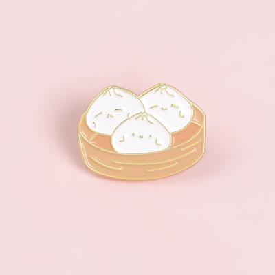 China Cute Cartoon Mini Bun Custom Enamel Pin Food Lapel Pin Brooches Denim Shirt Collar Lapel Pins Badge Europe for sale