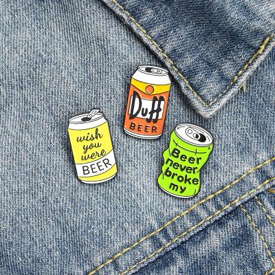 China Custom Lapel Pin You Were Beer Can Europe Duff Beer Brooch Bag Clothes Enamel Pin Beer Badge TV Jewelry Pin Gift For Fans Friends for sale